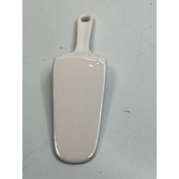 Vintage Porcelain Pie Server Blue Stripe White Brown Rose Floral Cake Slice - Picture 3 of 3